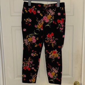 Old Navy Black Floral Pixie Pants